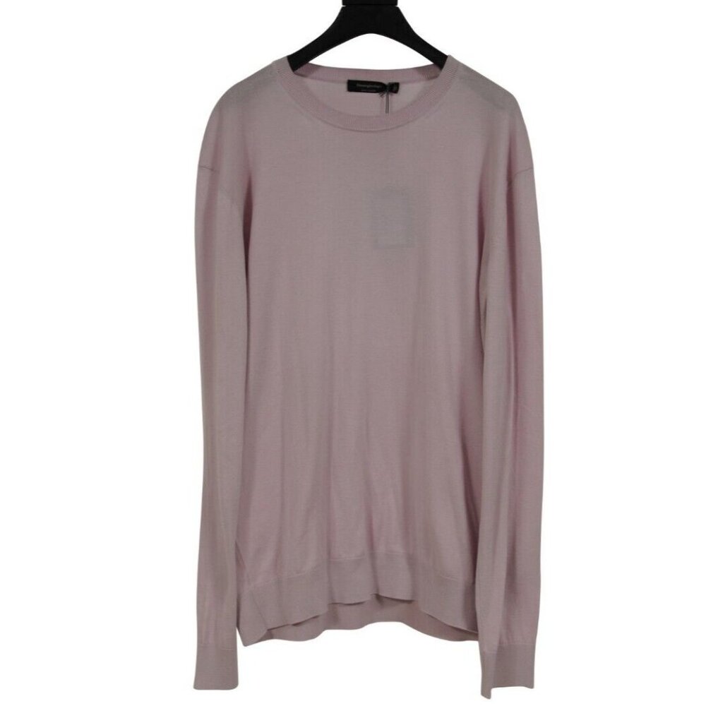 Ermenegildo Zegna Baby Island Crewneck Sweater XL IT 52 Pink Cotton Cashmere